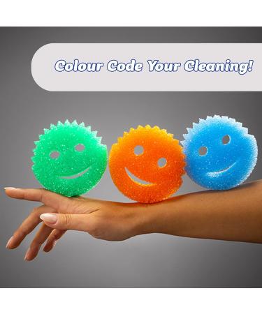 Buy Scrub Daddy Colors Clutch 2-Pack - Smiley Sponge Kitchen Cleaner Odor-Resistant & Dishwasher Safe for Pot & Flush Cleaning - Buy Online on GoSupps.com