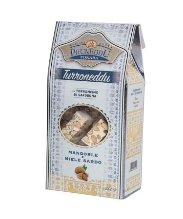 Torroncini with almonds and sardinish honey (hard) |200 g gift packaging |White nougat from Italy |Torrone |Pruneddu Torronificio Artigiano Tonara Sardinia