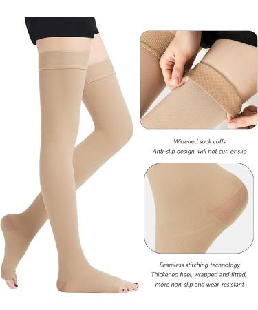 MDRCG Compression Stockings for Men & Women - Edema & Varicose Vein Support - Class 1 Thigh High Socks - Buy Online on GoSupps.com