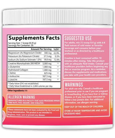 Creatine Monohydrate Powder for Women Complex w. 5G Creatina per Serving + Glutamine Collagen BCAAs & Hydration Blend Energy Muscle + Glute Builder Unflavored 2-Pack (60 Servings) - Buy Online on GoSupps.com