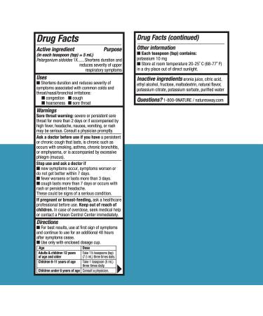 Nature's Way Umcka ColdCare Children's Cherry Syrup - Kids 6+ - 4 oz - Buy Online on GoSupps.com