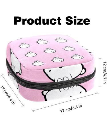 Stylish Menstruation Pad Bag with Zipper - Cute Rabbit Design for Women & Girls | Tampon & Napkin Storage Solution - Buy Online on GoSupps.com