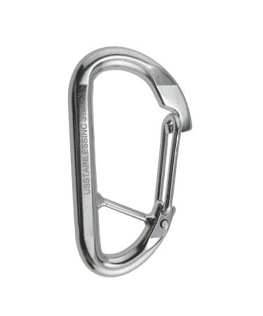 Stainless Steel 316 Spring Hook Carabiner 1/2" (12mm) Marine Grade Safety Clip Forged