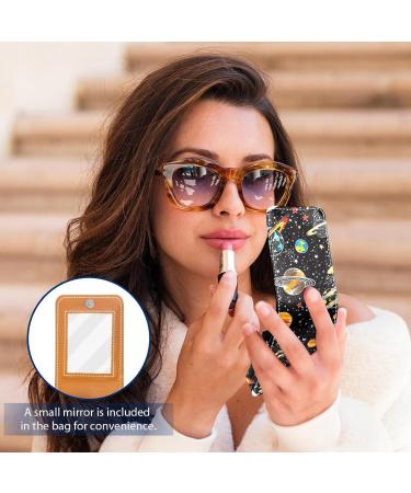 Buy Cartoon Space Rocket Leather Lipstick Case - Mini Organizer with Mirror for Lip Gloss & Lipstick - Perfect Travel Accessory - Buy Online on GoSupps.com