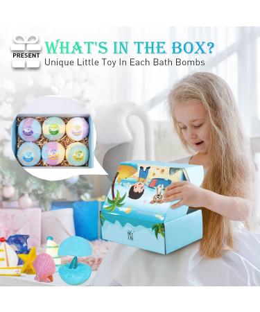 Nuoya Organic Bath Bombs for Kids - 6PCS Natural Bubble Bath with Surprise Inside, Handmade Moisturizing Shower Bombs for Birthday & Holiday Gifts - Buy Online on GoSupps.com