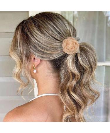 Brinie Floral Hair Claw & Pearl Hair Ties Set | Flower Hair Clip & Ponytail Holder Accessories for Women/Girls (2 Pack) - Buy Online on GoSupps.com