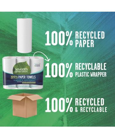 Seventh Generation Paper Towels - 100% Recycled, 2-Ply, Eco-Friendly (4 Packs of 6) - Buy Online on GoSupps.com