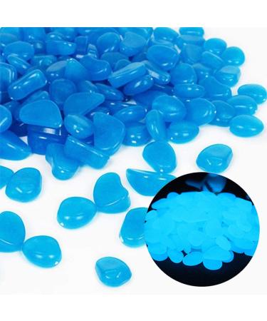 Oubest Fish Tank Rocks Glow Blue/Glow in The Dark Pebbles for Garden/Fish Tank/Aquarium/Plant Pots/Bonsai Walkway/Driveway 100pcs 100 blue