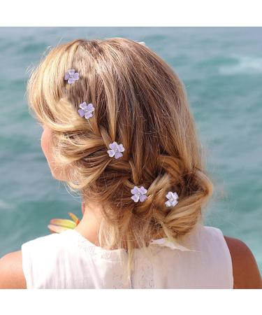 YISSION 20Pcs Mini Purple Flower Rhinestone Hair Clips | Wedding Bridal Accessories for Girls & Women - Buy Online on GoSupps.com