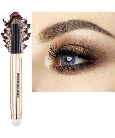 Brown Eyeshadow Stick Cream Shimmer Glitter Palette Dark Matte Single Crayon Powder Smooth Eyeshadow Pencil  Hypoallergenic Waterproof Long Lasting Eye Shadow Highlighter Stick  brown eyeshadow liner eyeliner  Multi-Dime...