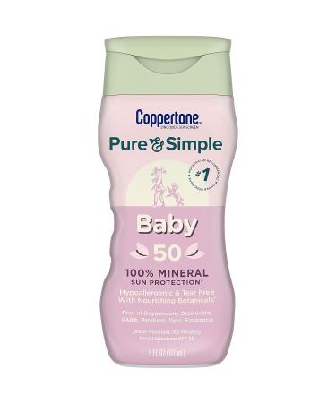 Buy Coppertone Pure and Simple Sunscreen SPF 50 for Babies - Tear Free Water Resistant Mineral Zinc Oxide 6 Fl Oz (Pack of 18) - International Shipping Available - Buy Online on GoSupps.com
