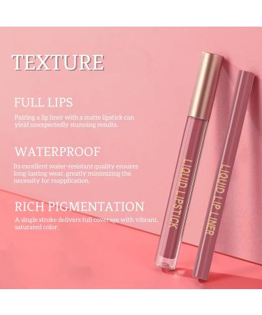 Matte Liquid Lipstick & Lip Tint Stain Kit - Waterproof Long-Lasting Non-Stick Cup Lip Gloss & Liner - Moisturizing Nude Red Set for Women & Girls - Buy Online on GoSupps.com