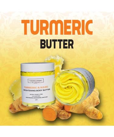 PureBellissimo Turmeric Skin Brightening Body Butter - Shea Kojic Blend for Even Skin Tone, Dark Spots, Dry & Sensitive Skin - Buy Online on GoSupps.com