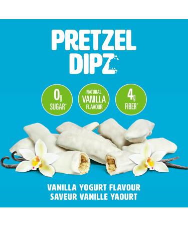 No Sugar Pretzel Sticks Vanilla Yogurt Covered Diet Pretzel Crisps Sweet Salty Crunchy Perfection Snack and Share 0g Sugar 4g Fibre -1 Pack (200g) - Buy Online on GoSupps.com
