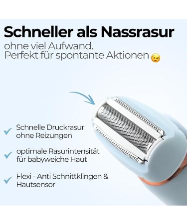 Glenmi Precision shaver for women Skin Glow Pro from Divanity for beautiful hair removal Blue - Buy Online on GoSupps.com