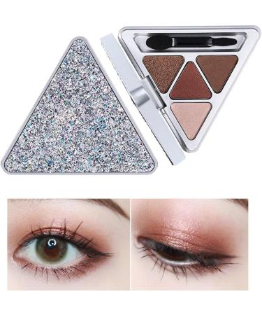 4 Color Eyeshadow Palette | 4 Colors Glitter Makeup Palette Professional Eye Shades Cosmetics - Waterproof Pigment Eye Shadow Pallete Glitter Makeup Palette Colorful Eyeshadow Palette Kagrote F401#brown Kiss Secret Language - Buy Online on GoSupps.com