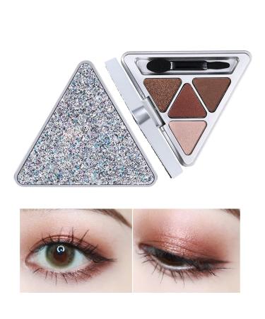 Natural Eyeshadow Palettes | 4 Colors Colorful Eyeshadow Palette | Professional Highly Pigmented Waterproof Glitter Makeup Palette Eye Shadow For Teens Beginners Travel Makeup Pochy F401#brown Kiss Secret Language