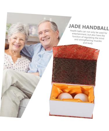 Healvian Jade Massage Balls Set - Handcrafted Gymnastics & Meditation Rolling Balls - White Marble 5x5cm Fitness Device - Buy Online on GoSupps.com