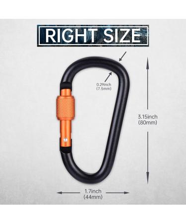 Buy 4-Piece Aluminum Carabiner Hooks Set - Screw Cap Spring-Loaded Clips for Camping Hiking & Fishing - Durable Keychain Accessories - Buy Online on GoSupps.com