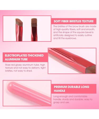 2 PCS Multi Function Eyebrow Brush Set - Professional Square Angled Brush for 4D Hair Stroke - Magic Hairline Eye Brow Brushes for Women and Girls - Buy Online on GoSupps.com