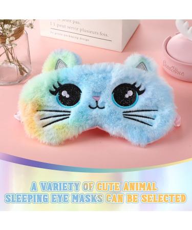 Unicorn Sleep Mask for Kids - 8 Pcs Plush Blindfold for Girls, Boys, and Adults | Cute Cat Eye Cover for Home, Travel, Office - Buy Online on GoSupps.com