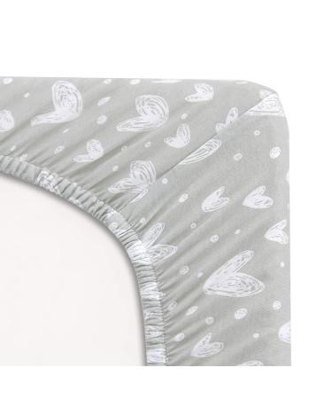 Soft Jersey Cotton Pack n Play Fitted Sheet 2 Pack - White & Grey, Unisex Mini Crib Sheets - Buy Online on GoSupps.com