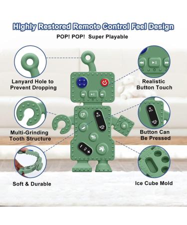 DDMY Sensory Robot Teething Toys (2 Pack) for Babies 0-36 Months - Silicone Toddler Chew Toys - Baby Easter Toy - Teething Pacifiers - Black+Grey - Buy Online on GoSupps.com
