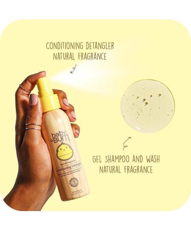 Sun Bum Baby Bum Shampoo & Wash Gel + Conditioning Detangler - Tear-Free, Vegan, Gluten-Free with Coconut Oil - Natural Fragrance for Sensitive Skin - Buy Online on GoSupps.com
