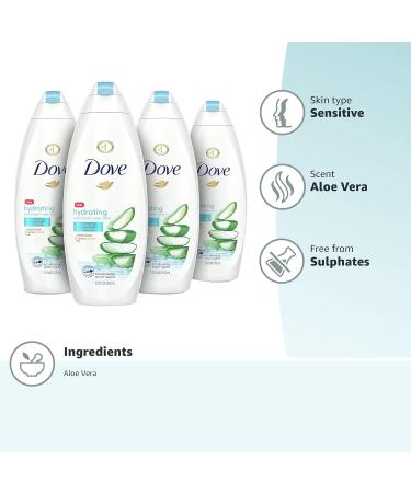 Dove Body Wash 100% Gentle Cleansers Hydrating Aloe & Birch - Sulfate-Free, 22 Fl Oz (Pack of 4) - Buy Online on GoSupps.com