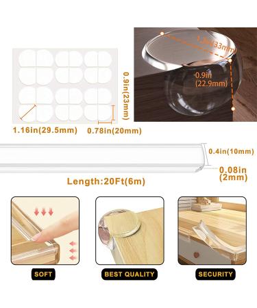 Edge Corner Protector Baby Proofing Guards Clear Soft Silicone Bumper Strip 20ft(6m) with Upgraded Pre-Taped Strong Adhesive Round Child Safety Edge Protector(8pack) for Cabinets Tables Furniture 20 FT & 8 CORNERS - Buy Online on GoSupps.com