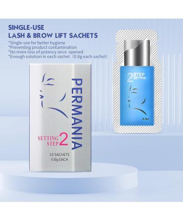 PERMANIA Lash Lift Kit 10 Sachets 0.8g/0.03oz Prep (STEP2) - Salon Quality Results at Home - Buy Online on GoSupps.com