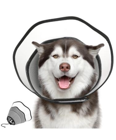 Vavopaw Rauskrause Dog Lick Protection Rewel dog after op soft breathable protective collar waterproof PVC adjustable lightweight recycling collar pet Elisabethane XXL gray - Buy Online on GoSupps.com