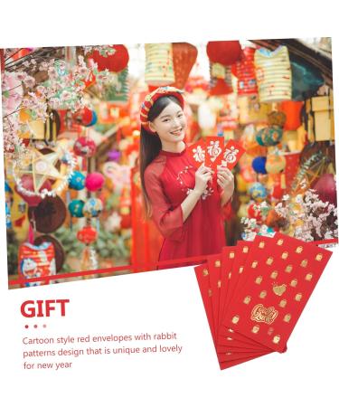 EXCEART 60 Pcs Year of The Rabbit Red Envelope Bag Year of The Rabbit Envelopes Cash Envelopes Hongbao 2023 Gift Card Wallet Red Envelopes New Year Chinese Zodiac Spring Festival Bag 12pcs - Buy Online on GoSupps.com