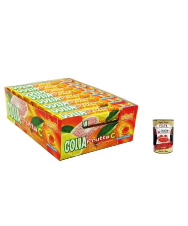 24x Golia Frutta C fruit candies sugar-free sweets 34g + Italian Gourmet polpa 400g