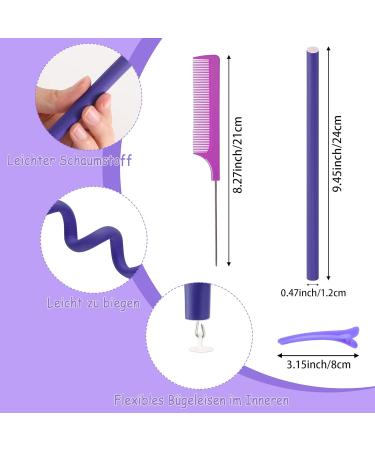 40 Flexible Papilotten Curly Hair Winders - Heat-Free Foam Curlers for All Hair Lengths (Violet) - Buy Online on GoSupps.com