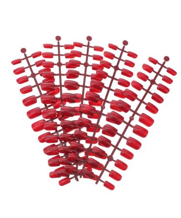 Lurrose 120pcs Red False Nail Tips - Full Cover Short Fake Nails for DIY Nail Art | International Shipping Available - Buy Online on GoSupps.com