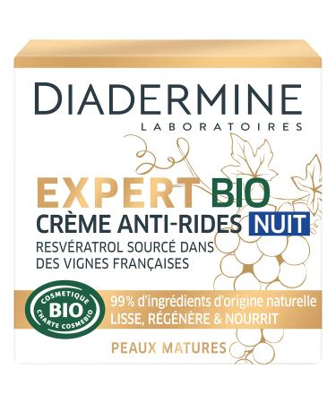Diadermine Diadermine - Expert Bio - Night Anti-Wrinkle Face Cream - Resveratrol and Algae Extract - For Mature Skin - 99% ingredients of natural origin - Facial Care - Anti-Aging Care - 50 ml jar