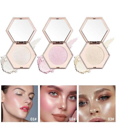  Nivofu Nivofu Highlighter Powder Highlighter Palette Highlighter Bronzer Powder Highly Pigmented 7.5g (01#) - Buy Online on GoSupps.com