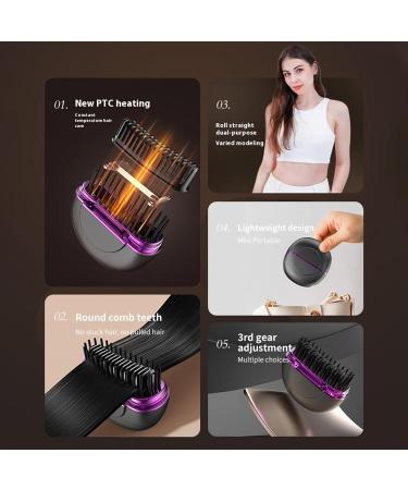 Portable Cordless Hair Straightener Brush | Rechargeable & Travel Friendly | Three-Speed Temperature Control | Ideal for Home Travel & Dormitory - Gray - Buy Online on GoSupps.com