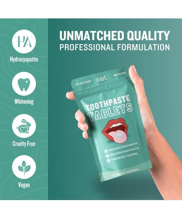 Ruut Hydroxyapatite Toothpaste Tablets - Eco-Friendly Fluoride-Free Peppermint Chewable Tabs for Sensitive Teeth | 1 Month Supply - Buy Online on GoSupps.com