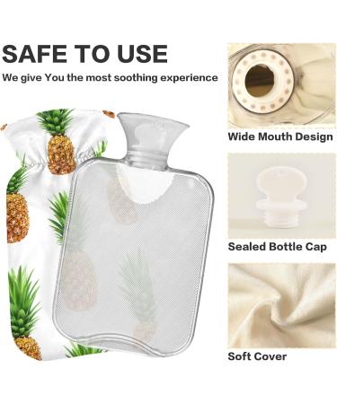 Naanle Tropical Golden Pineapple Heat Bottle | 1L Transparent Hot Water Bottle for Bed | Hand & Foot Heat Pain Relief | Heat & Cold Therapy - Buy Online on GoSupps.com