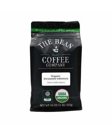 The Bean Coffee Company Organic Unroasted Green Coffee Beans, Indonesian, 16-Ounce Unroasted 1 Pound