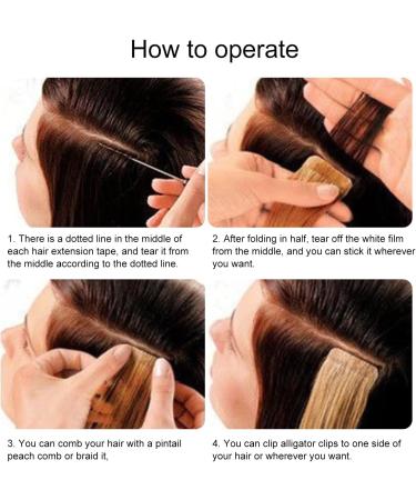 180 Pieces Hair Extension Tape Tabs Pre-cut Double Sided Adhesive Tapes Hair Extensions Beauty Tool for Human Hair Weft Replacement Comes with Comb and Clip - Buy Online on GoSupps.com