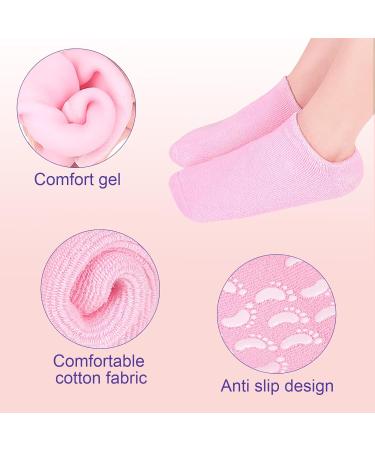 2 Pair Silicone Moisturising Socks Gel Socks for Repair Softening Reusable SPA Foot Care Socks Cracked Feet for Helps Repair Dry Cracked Skins and Softens Feet with 2 Lavender Foot Masks - Buy Online on GoSupps.com