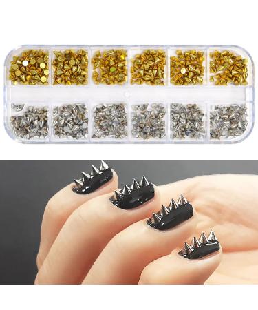 Shop DANNEASY 2 Boxes Punk Nail Charms - 24 Grid Mix-Color Metal Rivet Cone Spikes for Acrylic Nails - Nail Art Studs & Jewels - International Shipping Available - Buy Online on GoSupps.com
