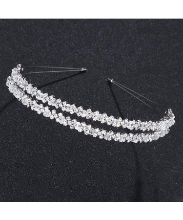 Lurrose Double Layer Silver Rhinestone Headband - Wedding Bridal Hair Accessories - Buy Online on GoSupps.com