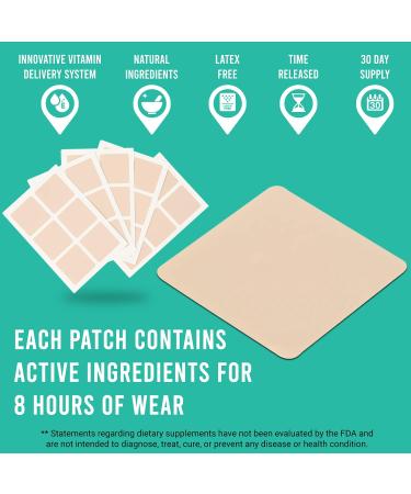 NURYSH Daily Essential Multi-Vitamin Patch - 30-Day Supply for Men and Women - Vegan-Friendly Natural Ingredients - Energy Boosting Multivitamin Patch - Buy Online on GoSupps.com