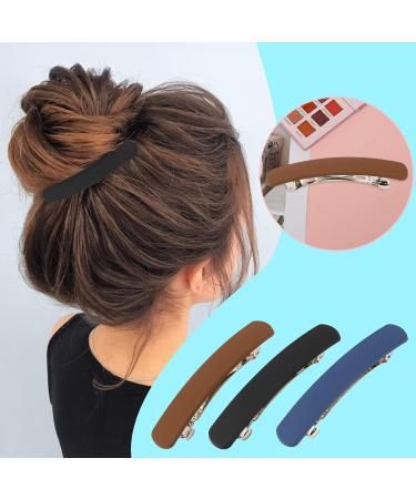 Matte Hair Clips Set - Stylish French Barrettes for Women - 3 Pcs - Buy Online on GoSupps.com