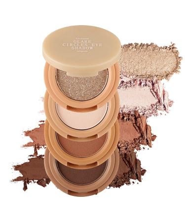 Erinde 4 Colors Mini Eyeshadow Palette Matte Shimmer Quartet High Pigmented Long Lasting Ultra-Blendable Rich Color Velvety Texture Eye Makeup Palette with Mirror Great for Travel M03#. #M03
