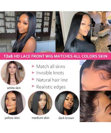 MeCouleur 13x6 Lace Front Human Hair Wig - 20 inch Natural Color | 180% Density HD Lace Frontal | Glueless & Pre Plucked for Women - Buy Online on GoSupps.com